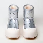 Ботинки из эко кожи серебряного цвета с подкладкой из шерсти